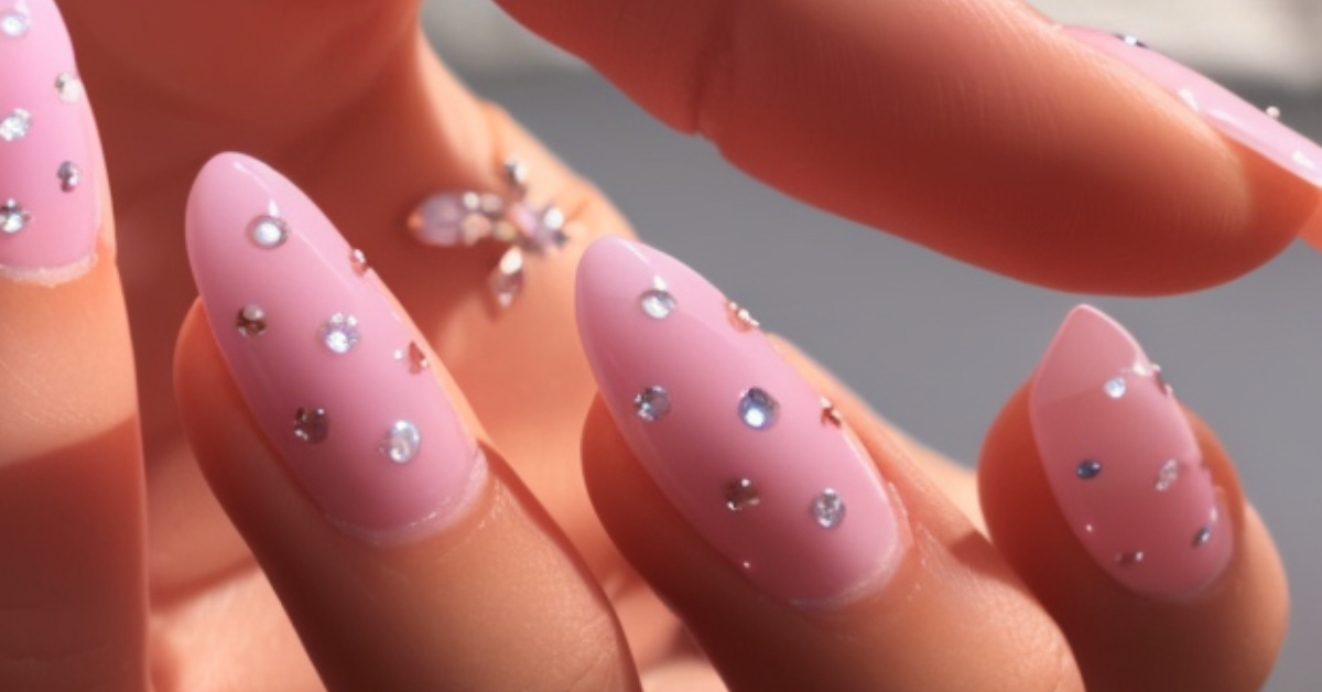 Elevate Your Style With Hot Pink Nails With Diamonds Nails Shapes