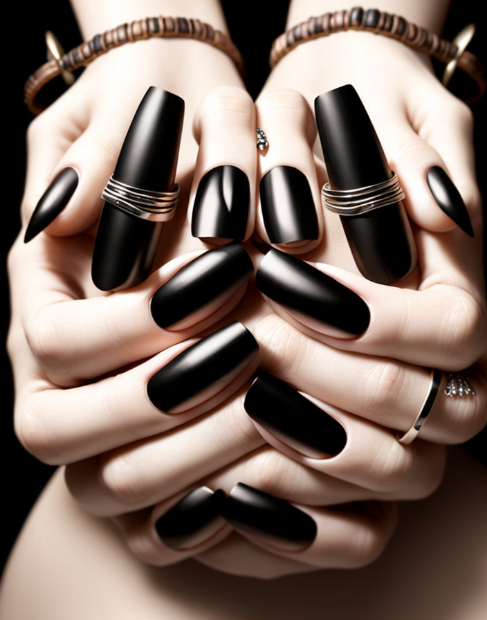 Black Christmas Nails