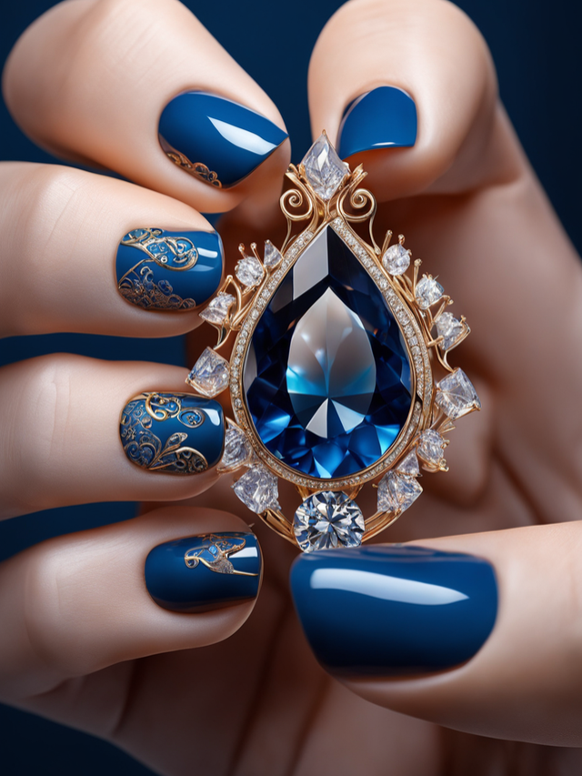 Dark Blue Nail Designs